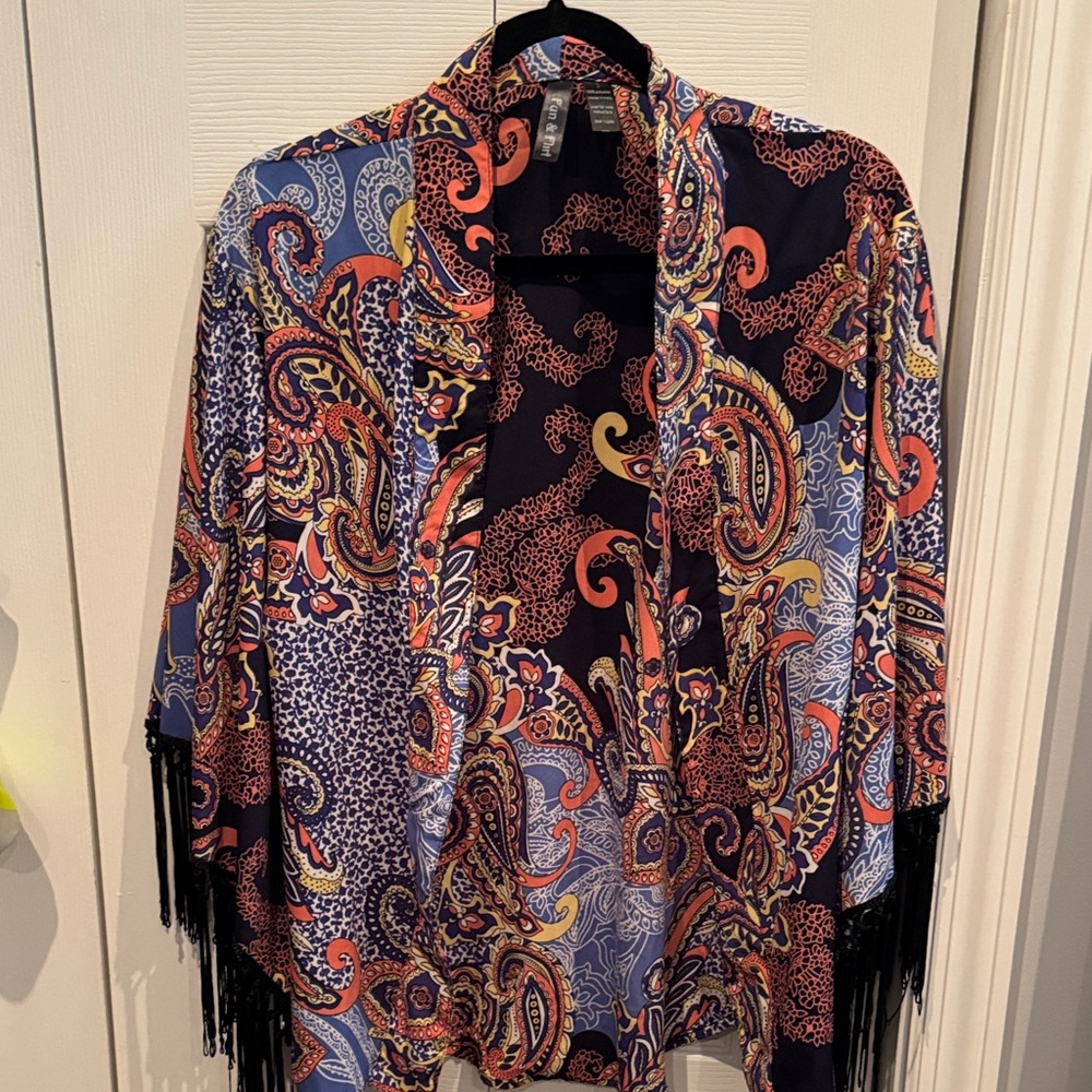 Paisley Fringe Women's cape/jacket cover top